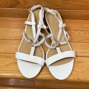 Talbots White Leather Sandals Size 9M